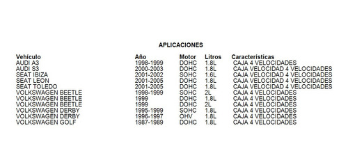 Reten Juego Caja Volkswagen Passat 1999 1.8l 4 Velocidades Foto 6