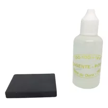 Kit Liquido Teste De Ouro Prata 18k Reagente + Pedra Toque