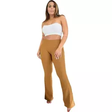 Kit 5 Calça Flare Piquet Bailarina Boca Sino Tecido Grosso