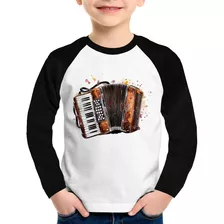 Camiseta Raglan Infantil Acordeon Sanfona Longa