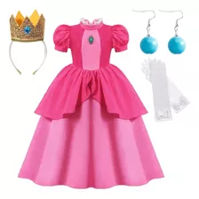 Disfraz Princesa Peach Con Accesorios Incluidos Corona Y Guantes