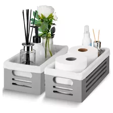 Caja De Decoración De Baño Gris Tanque De Inodoro (2 ...