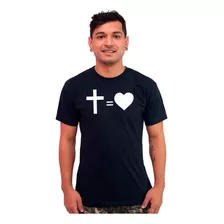 Camiseta Masculina Evangélica Cruz Amor - Algodão