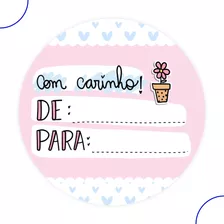 100 Etiquetas Adesiva 4x4cm De Para Presente Vários Modelos Desenho Impresso Erp430