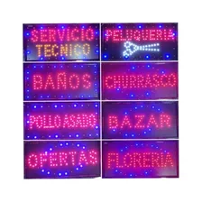 Letreros Led Luminosos Comerciales Diferentes Textos 48x25cm