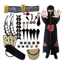 Kit Itachi Manto Akatsuki Kunai Anéis Porta Kunai