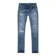 Calça Masculina Jeans Narrow Barra Desfeita