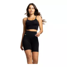 Conjunto Ginastica Treino Fitness Short Cos Alto + Cropped 