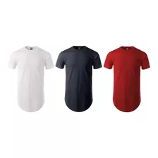 Kit 3 Camiseta Blusa Plus Size Oversized Longline Swag C1
