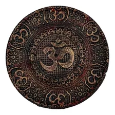 Incensário Mandala De Om 10cm Resina Wicca (vermelho)