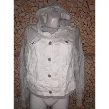 Chamarra Blanco/gris American Eagle Talla M De Mujer-f1 