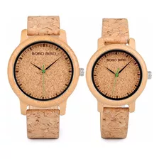 Reloj De Madera Para Pareja Corcho Bobo Bird