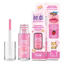 Brillo Labial Manga Sparkle Lip Oil Frutilla Strawberry Rude Cosmetics Acabado Brillante
