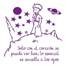 Vinilo Decorativo Frase Principito Pared Estrellas 60x60cm