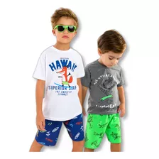 Kit 2 Conjunto Infantil Masculino Roupa De Verão Menino