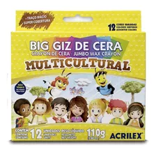 Big Giz De Cera Acrilex Multicultural C/12 Cores 110g