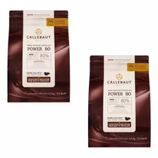 Chocolate Amargo Power 80 Callebaut 80% 2,5kg- 2 Pacotes
