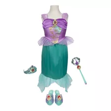 Disfraz Talla (4|6x) Para Niñas Vestido De Princesa Ariel