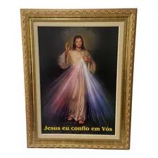 Quadro Decorativo Jesus Misericordioso Resinado 66x76cm