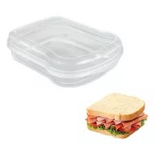 Contenedor Porta Merienda Plastico Forma De Sandwich