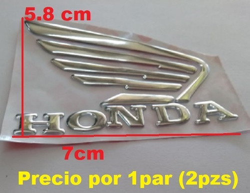Emblema Honda 3m Motos Pista Honda Universal Sticker 2pzs  Foto 4