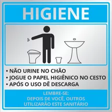 Placa Indicação Higiene Sanitário Masculino Alumínio 15x15cm