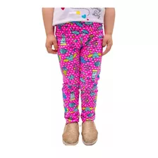 Calça Legging Infantil Menina Cotton Colorida Leg Reforçada