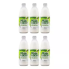 Kit C/6 Leite De Coco Mais Coco Vidro 500ml