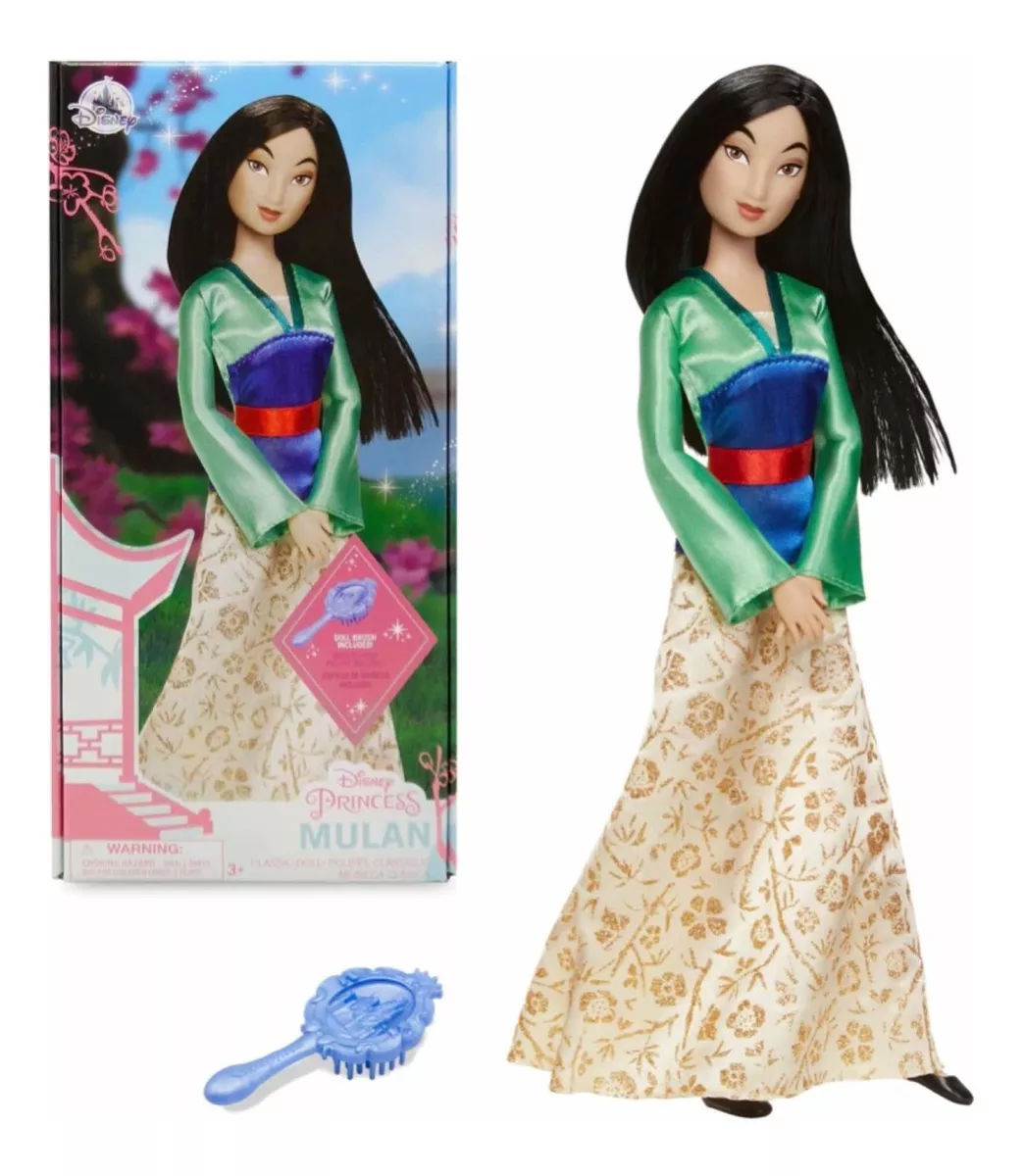 Mulan Princesa Muñeca 29cm + Cepillo Disney Store 2021