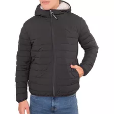 Jaqueta Calvin Klein Masculina Hoodie Matelassê Sherpa Preta