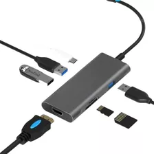 Hub Adaptador Usb-c Usb Hdmi 4k 60hz Cartão Sd/tf 7 Em 1 Dex