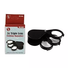 Se 5x Triple Lupa Plegable De La Lente Con 1-1 / 4 Lens - M