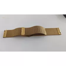 Banda Malla Acero Dorada 20mm Para Reloj O Smartwatch