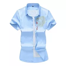 Camisa De Manga Curta Masculina Casual Plus Size