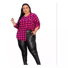 Camisa Xadrez Feminina Plus Size Tamanhos Grandes Viscolinho