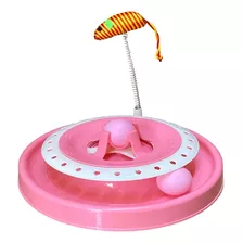 Brinquedo Interativo P/ Gatos Disco Corre Torre De Bolinhas