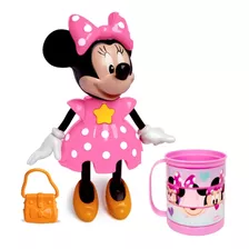 Kit Minnie Boneca Fala Em Português Elka E Caneca Giratória