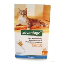 Antipulgas Advantage Gatos Hasta 4 Kg X0.4 Ml Para Gato