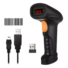 Leitor De Código De Barras Sem Fio Flash Usb 1d Preto