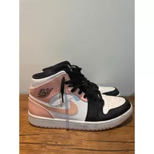Tenis / Zapatos Jordan 1 Rosa, Negro Y Blanco