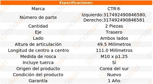 2- Tornillos Estabilizadores Traseros G37 V6 3.7l 08/13 Ctr Foto 2