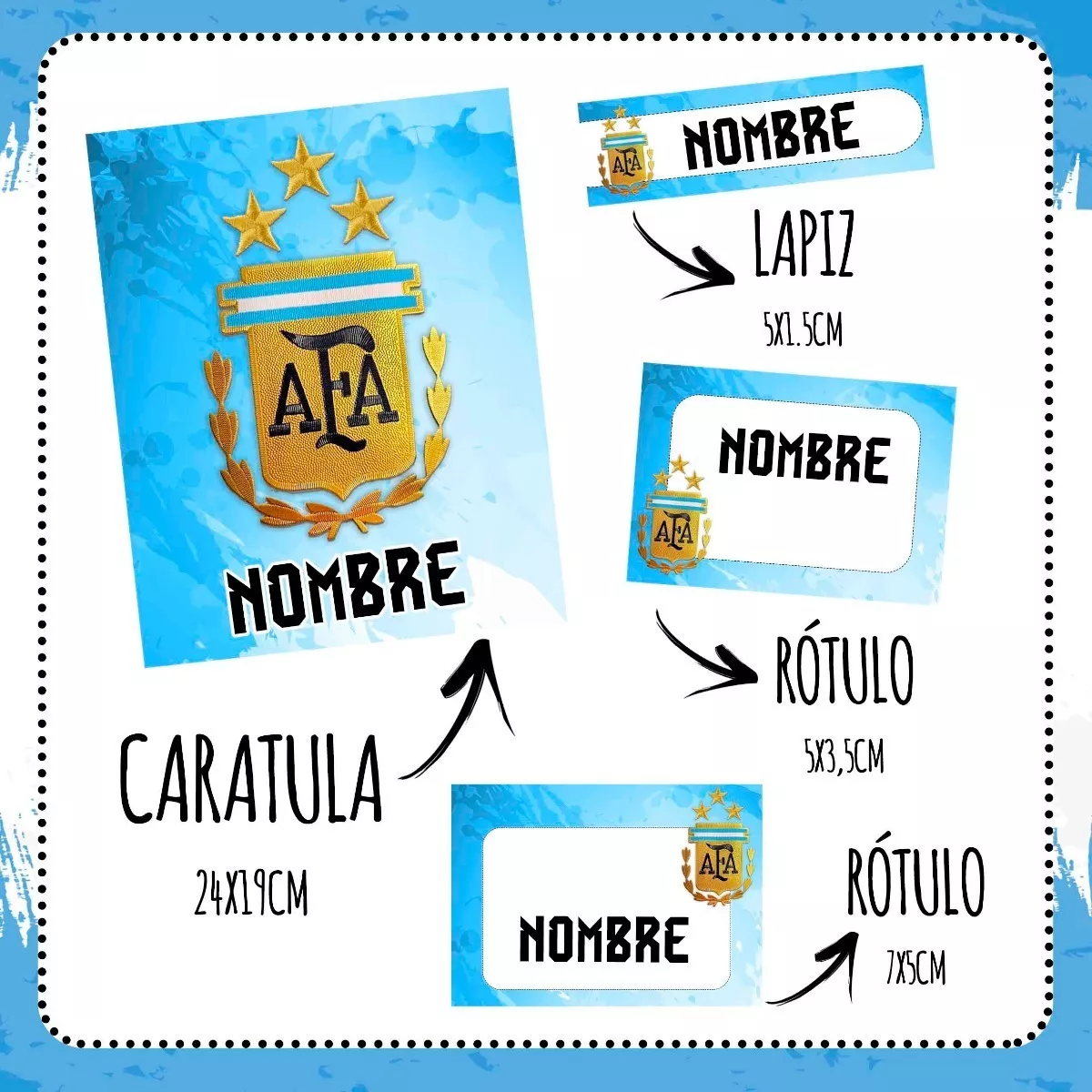 Kit Imprimible Etiquetas Escolares Argentina