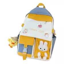 Mochila Escolar Universitaria Harajuku Kawaii Pines Y Osito