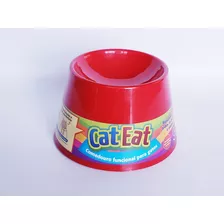 Comedouro Gato Funcional Cat Eat Pet Games Vermelho