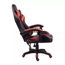 Cadeira De Escritório Xtrike Me Gc-904 Gamer Ergonômica Preta E Vermelha Com Estofado De Couro Sintético