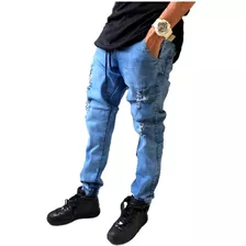 Calça Jogger Preta Rasgada Masculina Elastico Preço Otimo