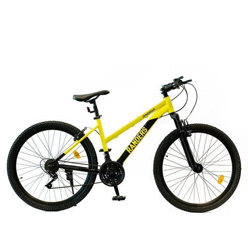 Bicicleta Mountainbike Randers Bke-2126 Mujer R26 21 Velocidades Freno V-brake Pie De Apoyo Amarillo Y Negro