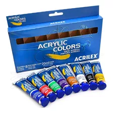 Tinta Acrylic Colors Acrilex - Estojo Com 8 Cores