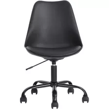 Silla Acolchada De Altura Ajustable Con Respaldo Negro