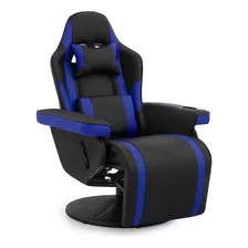 Silla Reclinable Soporte Lumbar Gamer Oficina Giratoria Azul